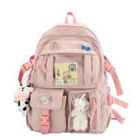 Moterys Mielas Oksfordo kuprinės ženklelis Studentės Moterų Kolegijos Mokykliniai Krepšiai Harajuku Sagtis Mergaitei Kuprinė Kawaii Book Moterų krepšys rožinė