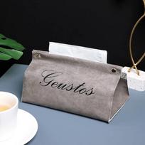 Nordic Leather Tissue Bag Desktop PU Office Storage Car Simple Tissue Paper Holder Living Room Table Decoration Home Key Storage Tissue Case pilka