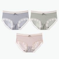 Seksualūs nėriniai Kelnaitės Besiūlės Moteriškos Ledo Šilko Apatiniai Trumpikės Ponios Žemo Liemens Kelnaitės XL&3PCS gray