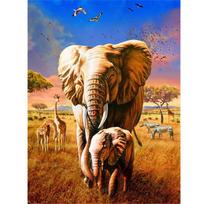 DIY 5D Diamond Painting Elephant Cross Stitch Kits Full Round Drill Embroidery Diamond Mosaic Animals Wall Art Home Decoration Full Round 20x30CM