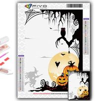 5D DIY Diamond Embroidery Halloween Pumpkin And Witch Castle Diamond Painting Mosaic Home Decoration Full Round 20X30CM