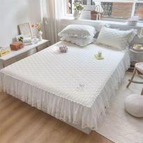 Bedding Ice Silk Latex Bed Skirt Pillowcase Three-piece Machine Washable Folding Latex Mattress Bed Cover Non-Slip 150*200cm balta