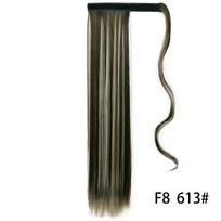 MISS WIG Ilgos tiesios kuodo uodegos segtukas priauginamuose plaukuose, apvyniojamas aplink sintetinio pluošto plaukuoklius netikrus moters plaukus 55 cm