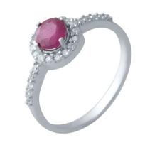Silver ring with natural ruby 1.197ct (2021513) 17.5 rubino raudonumo spalva