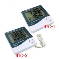 LCD Digital Thermometer Hygrometer Weather Station HTC-1 HTC-2 Temperature Humidity Tester Clock Alarm Wall Sensor Probe LCD HTC-1