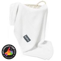 Bellochi bamboo blanket bianchi, 100x80 cm, white, snow white