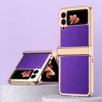 Comfortable Matte Feeling Plating Folding Case For Samsung Galaxy Z Flip 3 5g Flip3 Non -Slip Cell Phone Bag Cover Cases for Galaxy Z Flip 3 violetinė