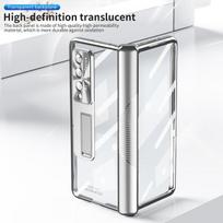 Dėklas su atlenkiamu stovu mobiliajam telefonui Samsung Galaxy Z Fold 4 5g Fold4 Fold3 Fold 3 Stiklo plėvelė S Pen laikiklis Sulankstomi dėklai for Samsung Z Fold 3 sidabras