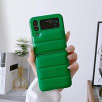 For Samsung Galaxy Z Flip 4 3 Flip4 Zflip3 Case Elegant Skin -Friendly Matte Soft Silicone Folding Shockproof Cover Accessories for Galaxy Z Flip 4 žalia