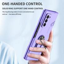 Atraminis žiedas Fashion telefono dėklas, skirtas Samsung Galaxy Z Fold 2 4 Fold4 5g Fold3 Fold2 Fold 3 Apsauginis dangtelis nuo kritimo for Galaxy Z Fold 2 violetinė