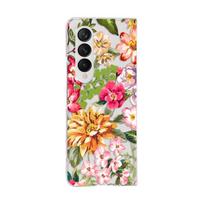 For Samsung Galaxy Z Fold 4 3 Case Vintage Flowers Painted Transparent Folding Shockproof Hard Back Cover For Zfold4 Fold3 Case For Samsung Z Fold 4