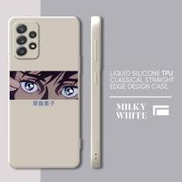 Dėklas Samsung Galaxy A73 A33 A52s A23 A72 A22 A32 A52 A13 A12 A53 A42 A13 Kvadratinis Skystas Viršelis Ataka prieš Titanus Japonų Anime Samsung A13 5G gray