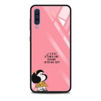 Tempered Glass Cover For Samsung Galaxy A70 A50 A40 A30 A20 A10 Silicone Frame Shell Caso Funda Case Anime Cute Mafalda For Samsung A10 pink
