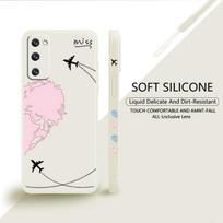 Blue Pink Love Planes World Map Travel Liquid Case For Samsung Galaxy S22 S21 S20 Fe Ultra S10 S9 S8 Plus S10e Note 20 10 Lite Samsung Note 10 Plus
