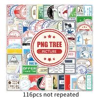 116 pašto antspaudų Varnos lipdukai personalizuoti tarpvalstybiniai retro kelionių lipdukai DIY riedlentės bagažo lipdukai vandeniui atsparūs red