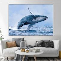 Sea Animal Dolphin Shark Fish Canvas Painting Blue Ocean Posters and Prints Wall Art Pictures Living Room Home Decor No Frame 21cm×30cm NoFrame