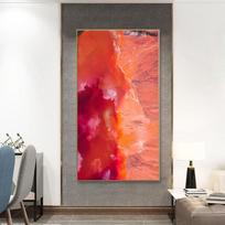 Abstraktus drobės paveikslas Raudonos bangos atspaudai Purškiami plakatai ir atspaudai Kalnų aliejinis paveikslas namų dekoravimui Cuadros Sienų menas 20cm×40cm NoFrame red