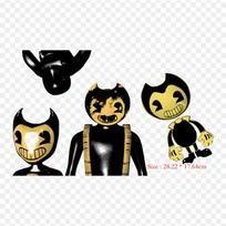 Bendy And The Ink Machine Cinema 4D Fbx Lyginimo plėvelė Šilumos perdavimo spausdinimo vinilinės pleistrai Lipdukas drabužiams Pasidaryk pats aplikacijos Skalbiami pleistrai black