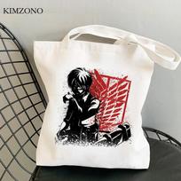 Attack on Titan pirkinių krepšys bolsas de tela džiuto krepšys bakalėjos rankinės perdirbimo krepšys pirkėjo krepšys džiuto audinys boodschappentas 24*26cm