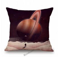 Visata Galaktika Planetos Marsas Venera Jupiteris Astronautas Spausdintas Sofos Mesti Pagalvės Užvalkalas Restorano Knygyno Dekoras Pagalvės Užvalkalas 450mm*450mm