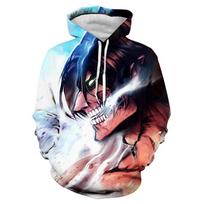 Attack On Titan 3D spausdinti gobtuvai Vyriški ir moteriški mados Harajuku megztiniai Kasdieniai dideli megztiniai su O kaklu 6XL