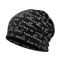 Hip Hop Skullies Beanies Letter Print Unisex's Goth Bonnet Hat Cap Thin Autumn Streetwear Women's Cotton Winter Nightcap Head Wrap One Size gray