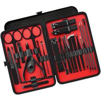 23 dalių manikiūro rinkinys Nagų dailės rinkinys Kojų nagų pedikiūro priežiūra Profesionalios plaukų kirpimo mašinos 23PCS red