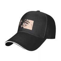 Crying Girl With Cigarette Baseball Cap Trucker Cap Anime Hat Women Unisex'S black