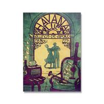 Nordic Art Nouveau Movement Poster Oil Painting Abstract Retro Dance Wall Art Living Room 21cm×30cm NoFrame