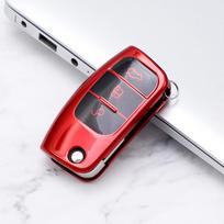 Naujas TPU sulankstomas raktų dangtelio maišelio korpusas, raktų pakabuko apsauga, skirta Ford Focus 2 MK2 Fiesta Mondeo Galaxy Falcon Territory Ecosport raudona