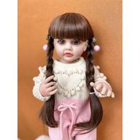 55cm Soft Silicone Body Dolls Vinyl Reborn Toddler Girl Doll Betty Lifelike Newborn Baby Wig Hair Gifts for Children Toy brown