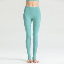 Yoga Pants Women Fall and Winter Nude Feel Lift Buttocks Thin Fitness Pants Exercise Running Foot Nine Pants S žalia
