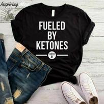 Fueled By Ketones Unisex marškinėliai Juokingi Keto Low Carb Tee Ketogenic Keto S