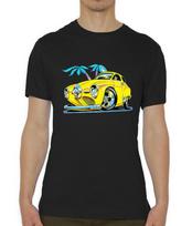 American Studebaker Caricature Quality Crew Neck Unisex T-shirts S black