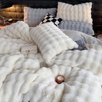 Rudens ir žiemos A tipo triušio pliušinio kailio imitacijos pieno aksominis triušio aksominis keturių dalių antklodės užvalkalas 1.5m bed sheet 4pcs gray