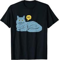 NO CAT Cool Design Puikūs Premium Tee Unisex marškinėliai S
