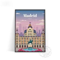 World City Travel Poster, Japan Tokyo Osaka Poster, Spain Madrid Watercolor Print, Florence Milan Santiago Chicago Wall Decor No Frame 21*30cm