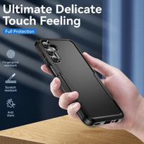 Matinis tvirtas telefono dėklas Samsung Galaxy S24 Plus S23 Ultra S22 S21 FE S20 5G, apsaugantis nuo kritimo, galinis dangtelis for Galaxy S24 juoda