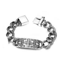 Europos ir Amerikos dominuojanti vyrų apyrankė Kryžiaus hiphopo apyrankė 21.7cm gray