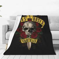 Soft Durable Blankets Travel Guns N Roses Throw Blanket Skull Knife Horror Flannel Bedspread Couch Bed Cute Sofa Bed Cover 30*40in gray