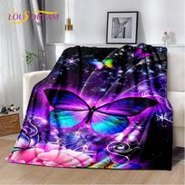 3D Animacinis Pasakų Drugelis Gėlė Minkštas Pliušinis Antklodė, Flanelinis Antklodė Metomasis Antklodė Svetainei Miegamajam Lovai Sofai Piknikui Dangalas 75x100cm (30x40inch) gray