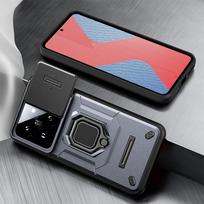 KEYSION smūgiams atsparus šarvų dėklas, skirtas Xiaomi 14 Pro 5G silikoninis + PC slankiojančios kameros objektyvo apsauginis žiedas, telefono dangtelis, skirtas Xiaomi 14 for Xiaomi 14 pilka spalva