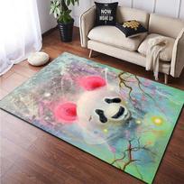 3D Spausdinimo Panda Grožio Spausdintas Kilimas Svetainei Neslystantis Plotinis Kilimas Miegamajam Modernus Namų Dekoras Jogos Kilimėlis Dropshippingas 40cm x 60cm black