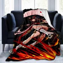 Populiarūs žaidimai Genshin Impact Spausdinta antklodė Flanelinė Šiluma Minkšta Minkšta Sofa Sofa Išmetamosios Antklodės Pliušinės Išmetamos Anime antklodės 75cm x 90cm gray