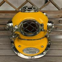 45.72 cm Morse Navy Yellow Divers Helmet Sea Mark V Scuba Boston Diving Helmet