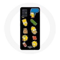 Coque Samsung Galaxy A51 Les Simpson autocollants fond noir juoda
