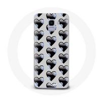 Coque pour Samsung Galaxy J6 2018 Fond de coeurs noirs