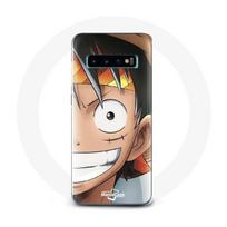 Coque - maniacase - Samsung Galaxy S10 Plus - One Piece Manga Luffy - Souple - Noir juoda