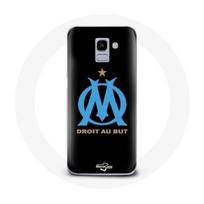 Coque pour Samsung Galaxy A6 2018 Logo Olympique de Marseille Fond Noir