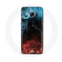Coque pour Samsung Galaxy S6 fond de texture abstraite rouge noir bleu